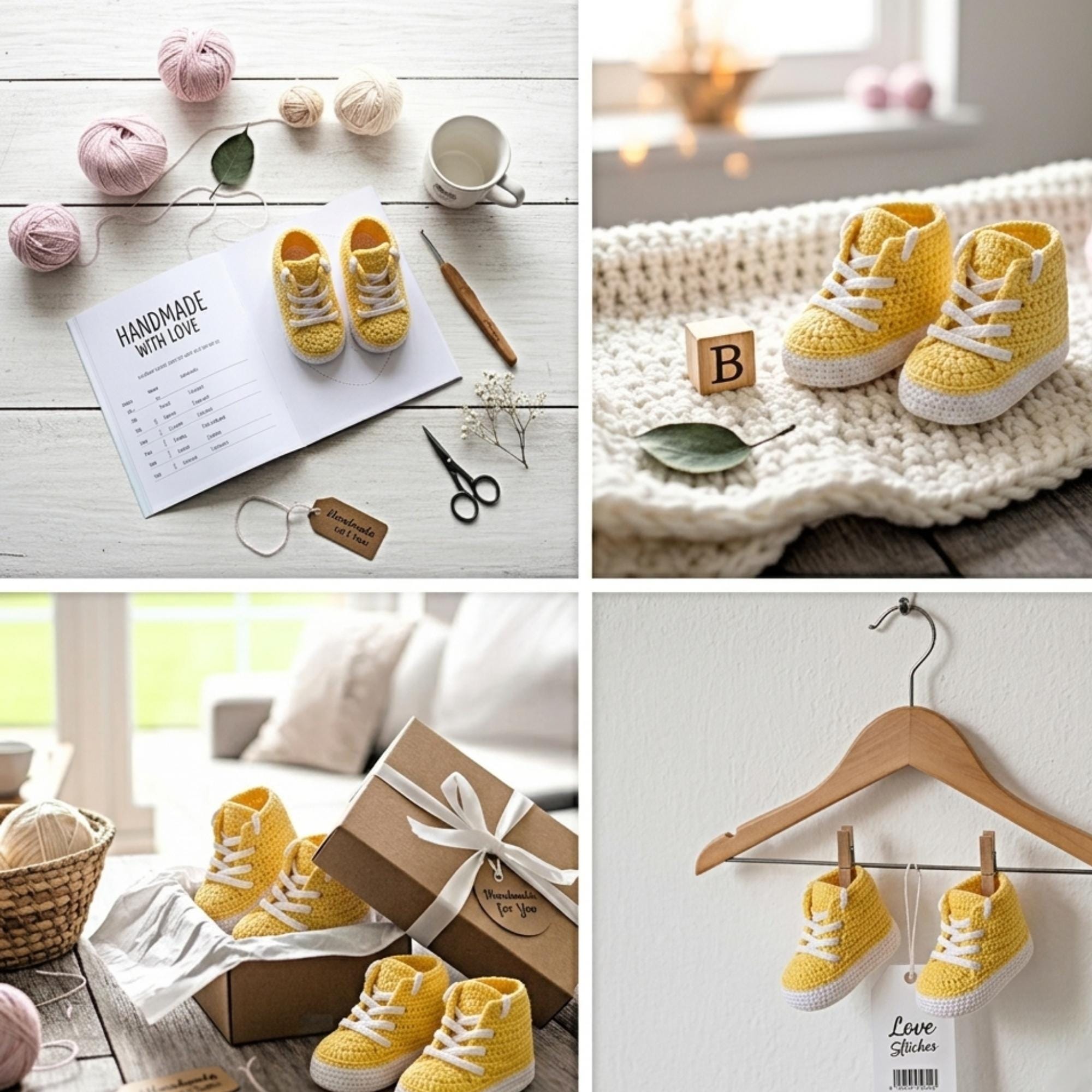 Crochet Baby Booties Pattern PDF, Baby Sneakers, High Top Bootie, Easy ...