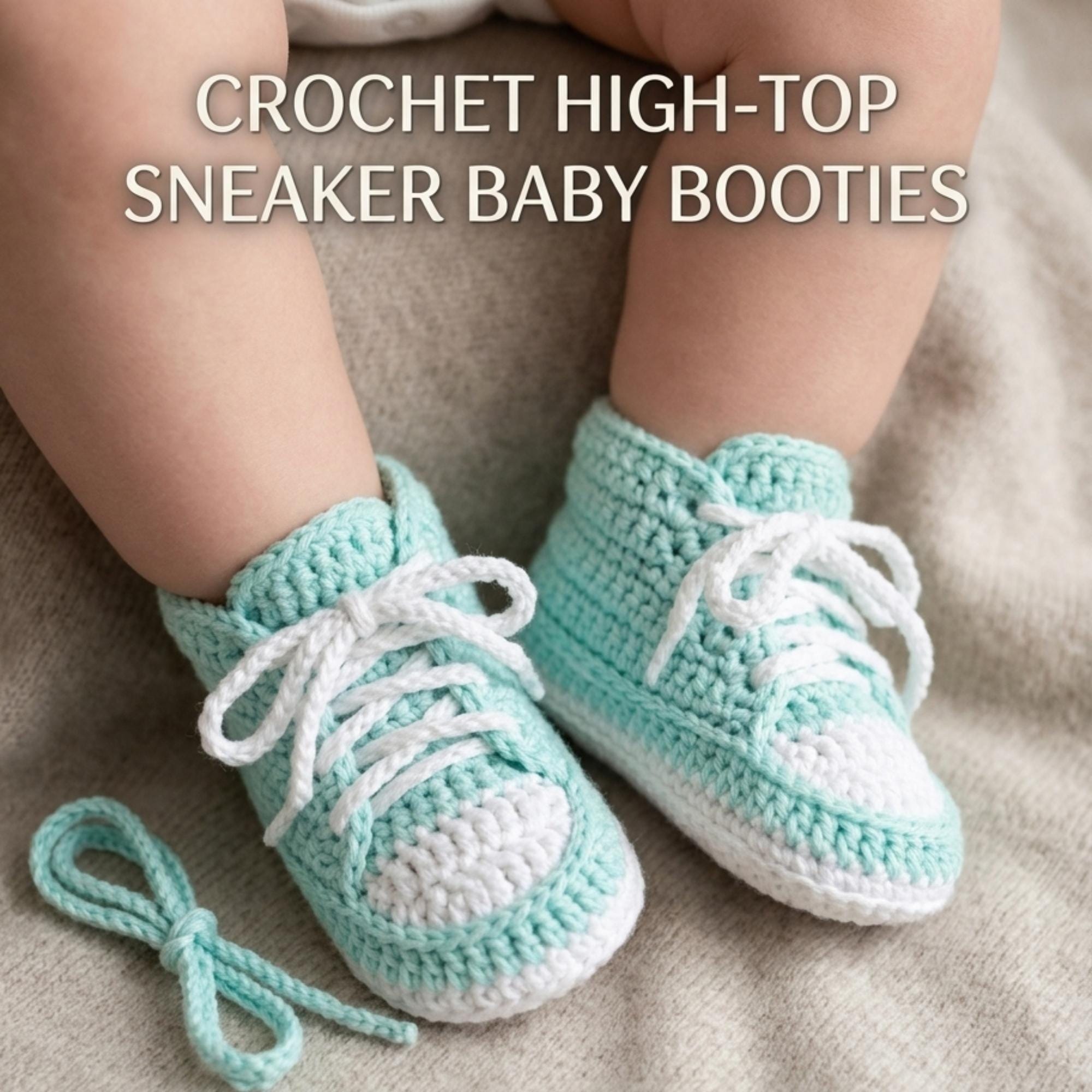 Crochet Baby Booties Pattern PDF, Baby Sneakers, High Top Bootie, Easy ...