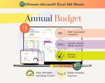 Ultimate Annual Budget Spreadsheet Monthly Personal Budget Paycheck Financial Planner Bill Calendar Excel Template