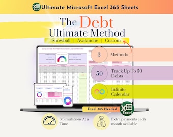 Ultimate Debt Method Debt Payoff Tracker Snowball Excel Debt Free Template Avalanche Calculator Spreadsheet Payoff Spreadsheet Quick