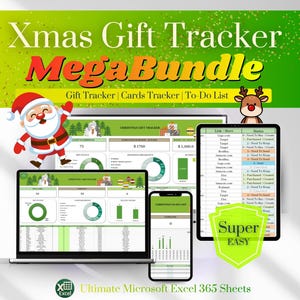 Christmas Gift Tracker Spreadsheet Excel for Organized Family Template Holiday Planning Budget Digital Organizer Christmas Present Tracker