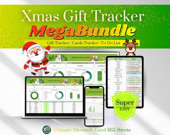 Christmas Gift Tracker Spreadsheet Excel for Organized Family Template Holiday Planning Budget Digital Organizer Christmas Present Tracker