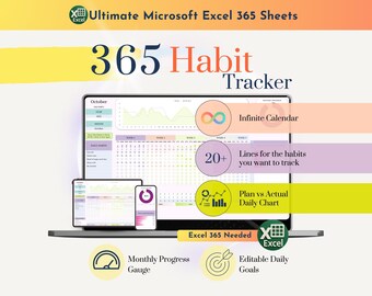 Monthly habit tracker daily routine weekly ADHD planner Excel ADHD digital planner 2026 daily habit tracker daily planner gift healthy girl