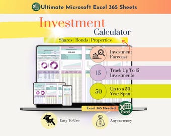 Investment growth calculator for girl 2026 gift compound interest savings roi calculator future value calculator Excel 365 spreadsheet