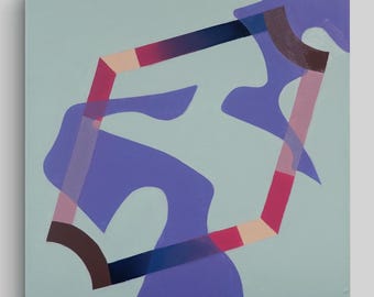 Spill on Frame nr 6 | Original abstrakt oljemålning, samtida konst, 40 x 40 cm, oramad duk