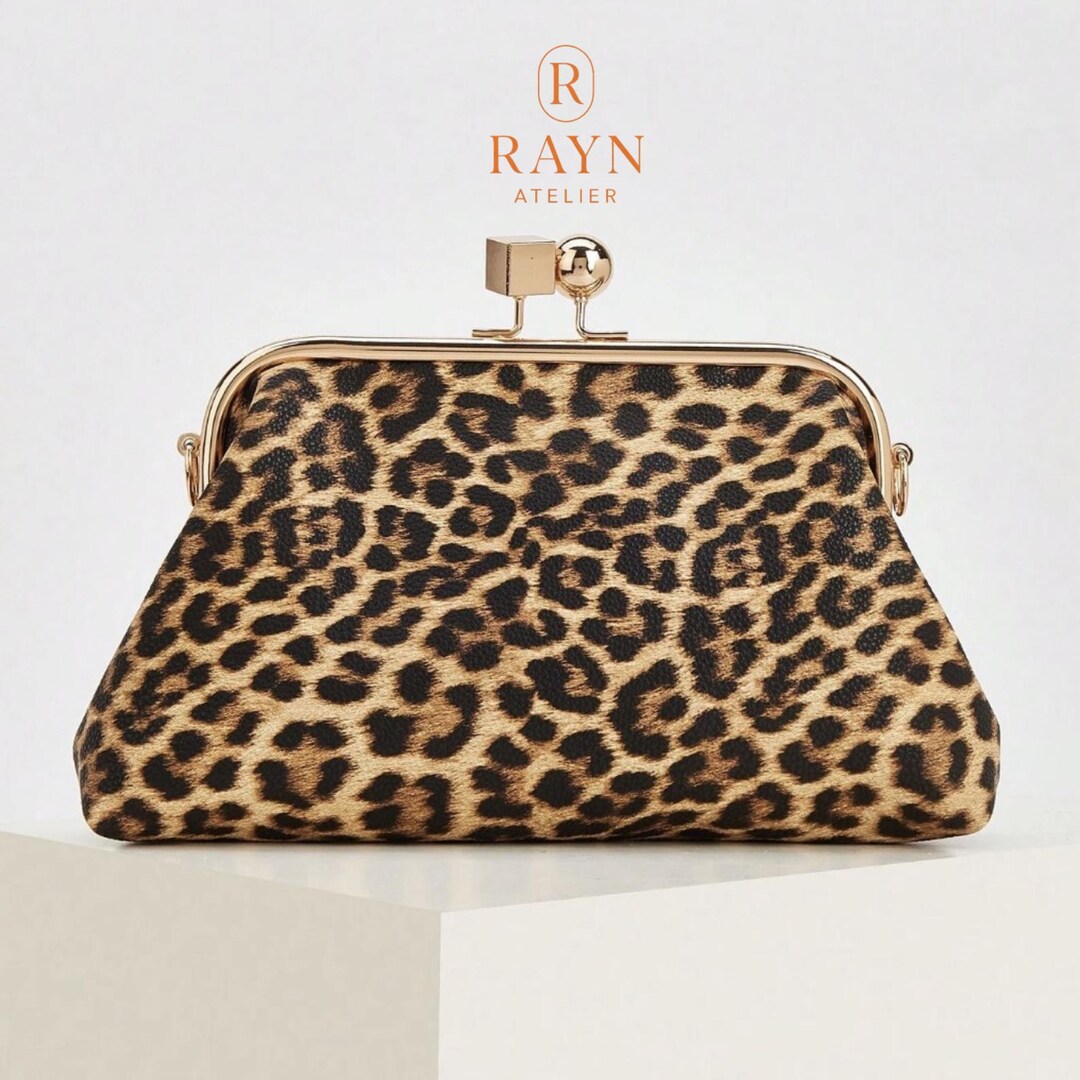 Leopard Print Evening Clutch Bag, Elegant Animal Print Party Purse - Etsy