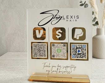 Custom Acrylic QR Code Business Sign, Social Media Payment Display