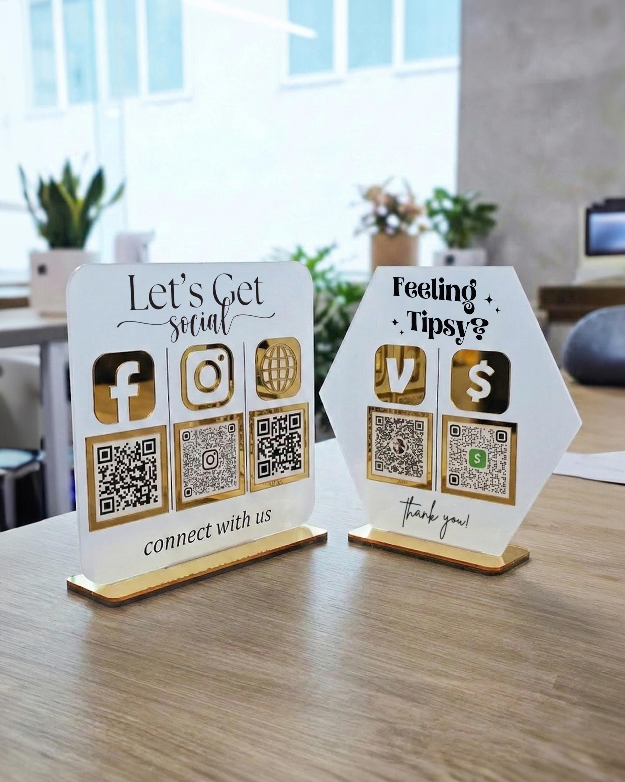 Custom Acrylic QR Code Sign | Custom Social Media QR Code Sign ...