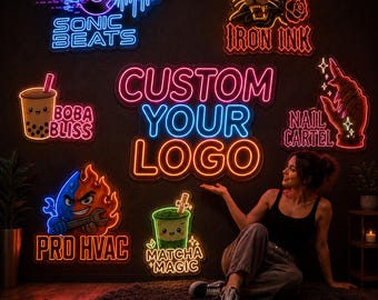 Custom LED Neon Sign Logo, UV Printing Acrylic Business Logo Light