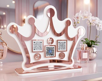 Crown Acrylic QR Code Sign | Scan to Pay Sign | Custom Business Counter Display