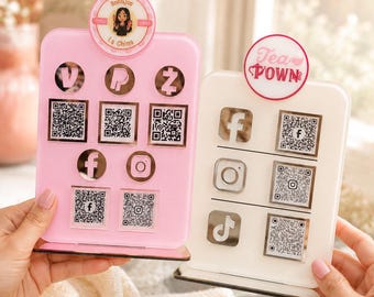 Acrylic QR Code Sign | Social Media Display | Custom Sign for Small Business