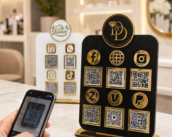 Custom Acrylic QR Code Business Sign | Multi QR Scan to Pay Display