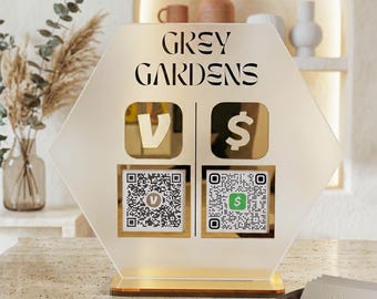 Acrylic QR Code Sign for Business | Payment Sign | Custom Logo Sign | Payment Method and Social Media Sign
