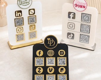 Custom Acrylic QR Code Business Sign, Social Media Payment Display