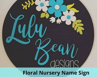 Download Floral Name Sign Svg Etsy