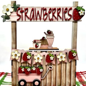 Strawberry Picking Market Stand Interchangeable SVG laser file Wood Digital Cutting Glowforge image 3
