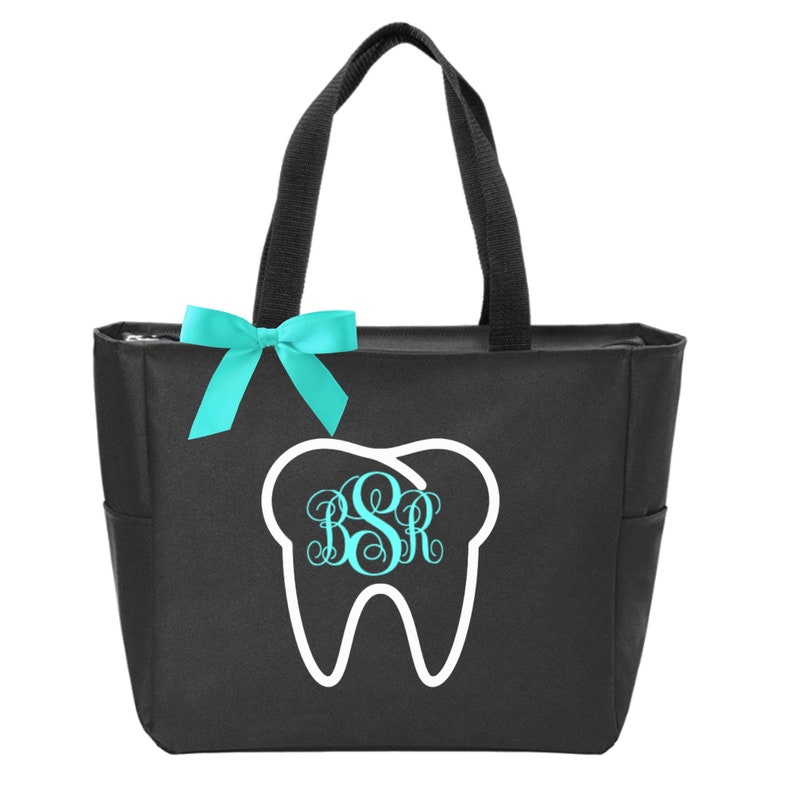 Dentist Dental Hygienist Tote Bag Monogram Monogrammed Personalized