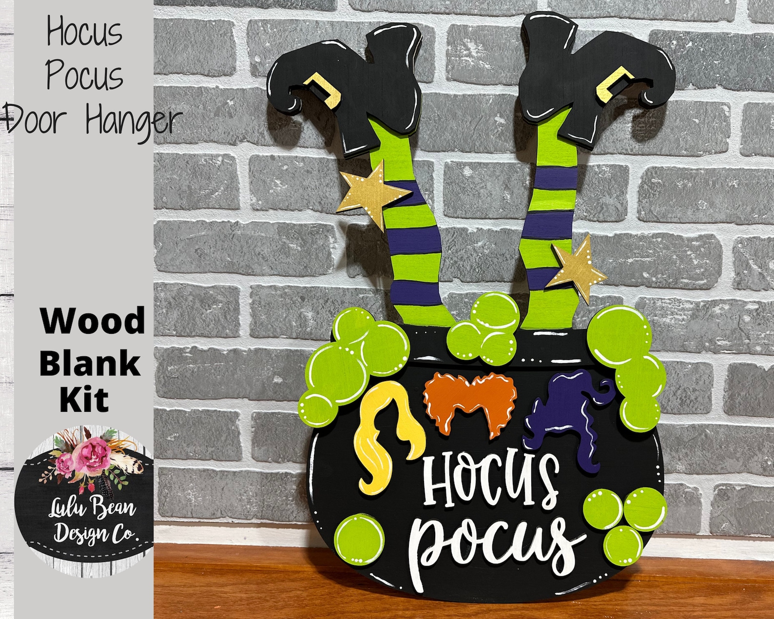 Hocus Pocus Witch Legs Cauldron DIY Door Hanger Kit Sign Cutout Shapes ...