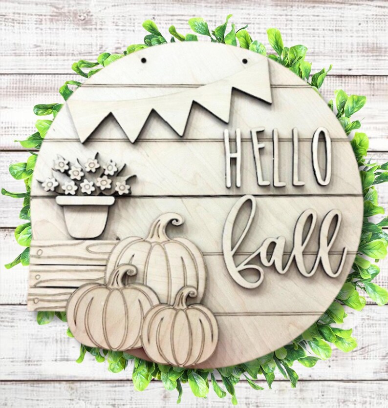 Banner de calabaza de otoño para mamá, colgador de puerta redondo, letrero SVG, archivo de corte digital, plantilla de corte láser de madera imagen 8