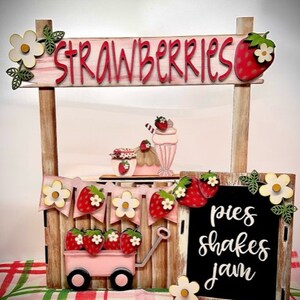 Strawberry Picking Market Stand Interchangeable SVG laser file Wood Digital Cutting Glowforge image 2