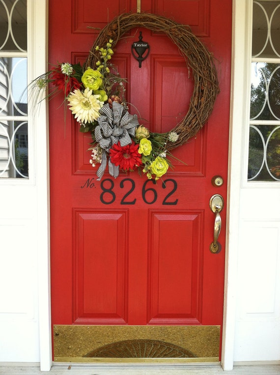 Items similar to Vinyl Door House Number Decal on Etsy