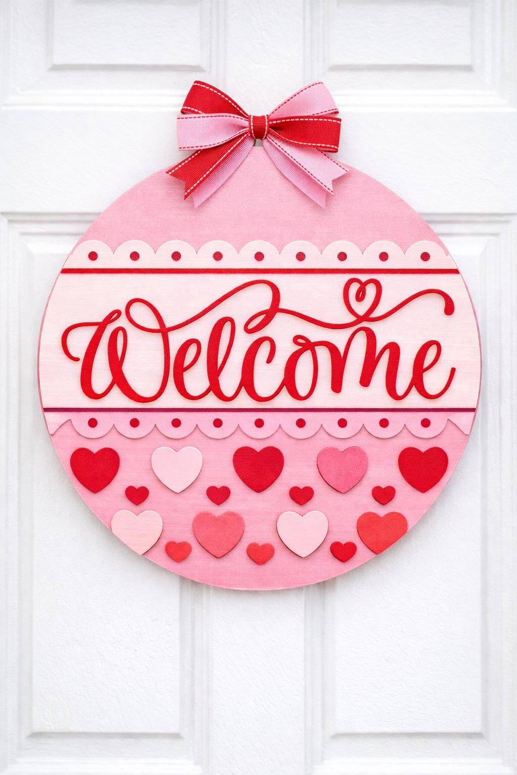 Buy Welcome Valentines Day Door Hanger Shiplap Split Option Round