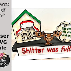 Griswold Christmas Vacation Decor Shelf Sitter Set SVG Wood Glowforge Digital Cut File Laser Wood Cutting Interchangeable
