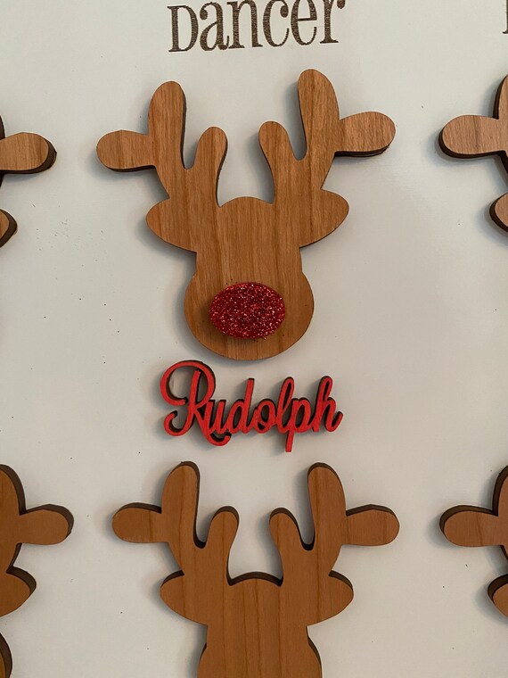 トナカイのシルエットの名前 ルドルフ 額入りクリスマス サイン SVG
