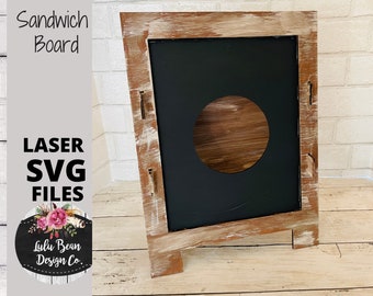 Interchangeable Chalkboard Sandwich Board Set SVG file  Digital Cut File Laser Wood Cutting template