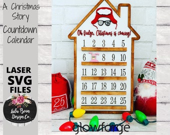 A Christmas Story Inspired Countdown Calendar SVG laser file Wood Digital Cutting Glowforge