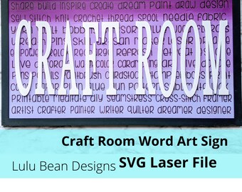 Craft Room Sign Digital Cut File Laser Wood SVG cutting template Glowforge