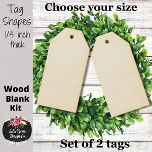 Set of 2 Blank Wood Door Tags Cut-outs for Glowforge Laser Door Hanger Signs Craft DIY Paint Stain Shapes