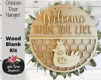 Welcome Hope you like Chickens Sign Cutout Shapes, Door Hanger Unfinished Wood Laser Cut, DIY, Many Size Options, Blank