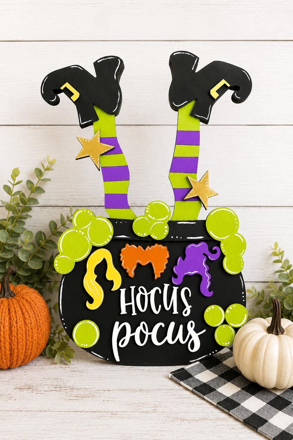 Hocus Pocus Halloween Witch Cauldron Legs Digital Cut File Laser