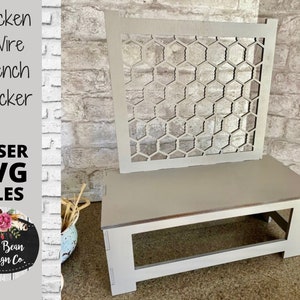Maschendraht Bench Backer austauschbare SVG Laser Glowforge Digital Cut File Laser Wood Cutting Shelf Sitter Sets