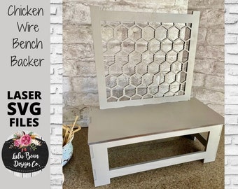Chicken Wire Bench Backer Interchangeable SVG Laser Glowforge Digital Cut File Laser Wood Cutting Shelf Sitter Sets