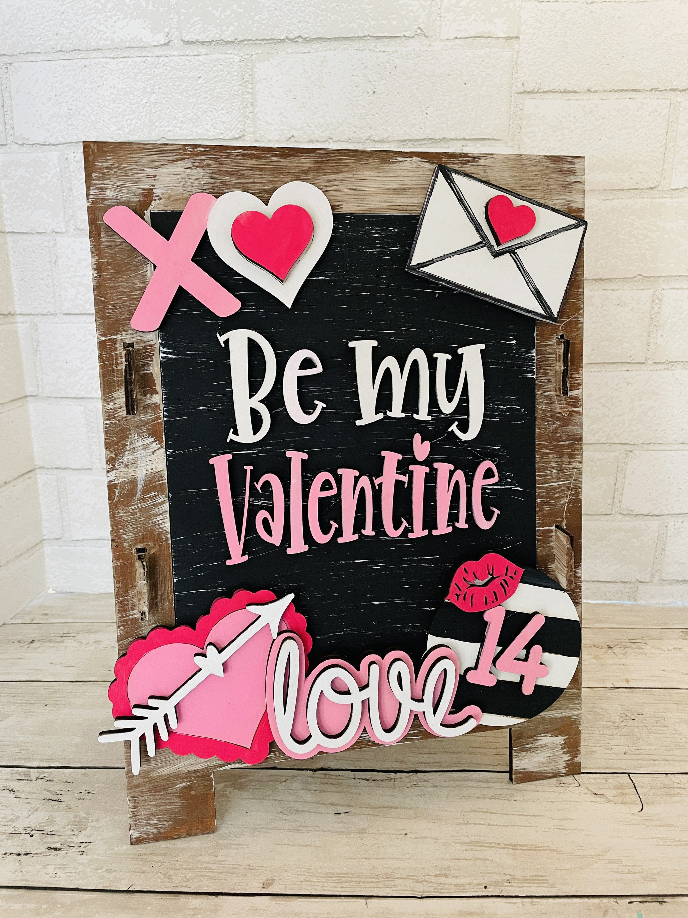 Valentine's Day Interchangeable Chalkboard Sandwich Board Set SVG