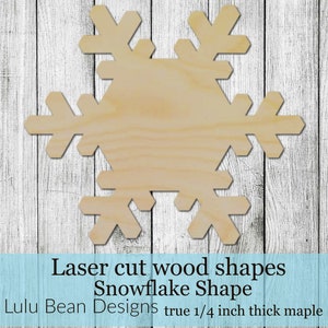 Snowflake Shape Blank Wood Cutout for Glowforge Laser Cut Door Hanger Signs Projects