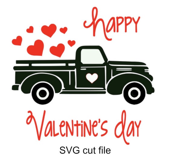 Download Valentine Truck Heart Happy Valentine's Day SVG file for ...