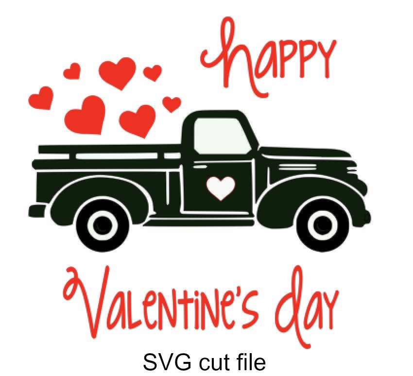 Download Valentine Truck Heart Happy Valentine's Day SVG file for ...