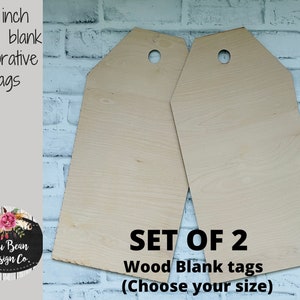 Set of 2 Blank Wood Door Tags Cut-outs for Glowforge Laser Door Hanger Signs Craft DIY Paint Stain Shapes