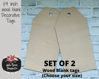 Set of 2 Blank Wood Door Tags Cut-outs for Glowforge Laser Door Hanger Signs Craft DIY Paint Stain Shapes