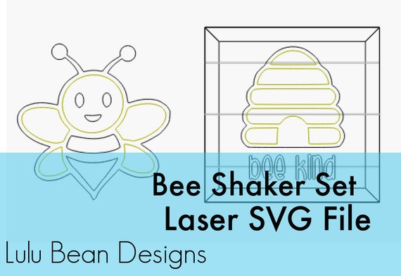 Bee Kind Beehive Honey Shaker Set Frame Shiplap Kit Wood Glowforge File Sign Digital Cut File Laser Cutting svg