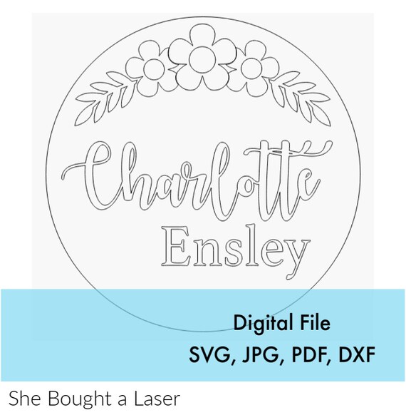 Download Daisy Flower Floral Baby Nursery Name Sign Digital Cut File Etsy