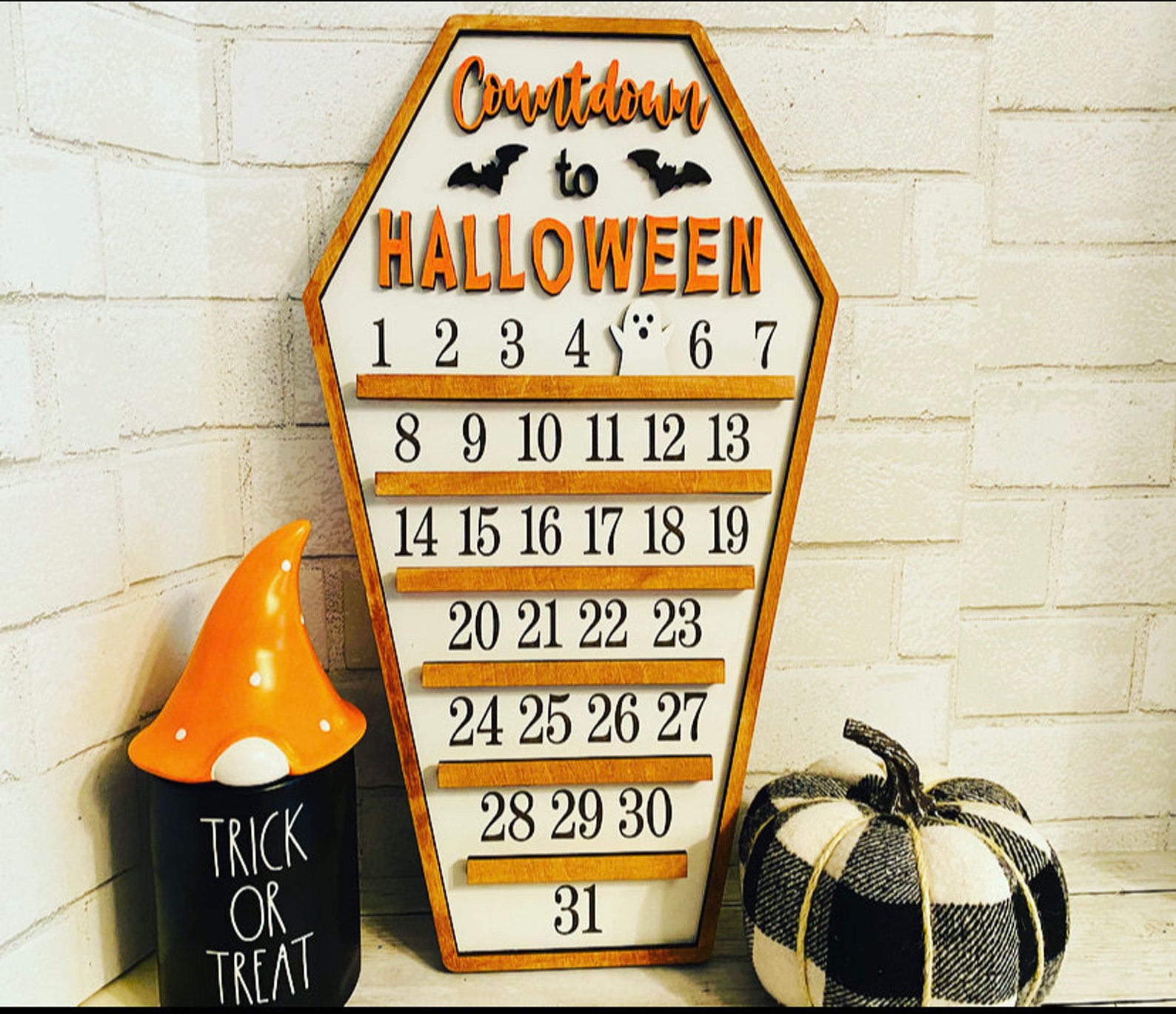 Countdown to Halloween Coffin Calendar Ghost SVG Laser File - Etsy