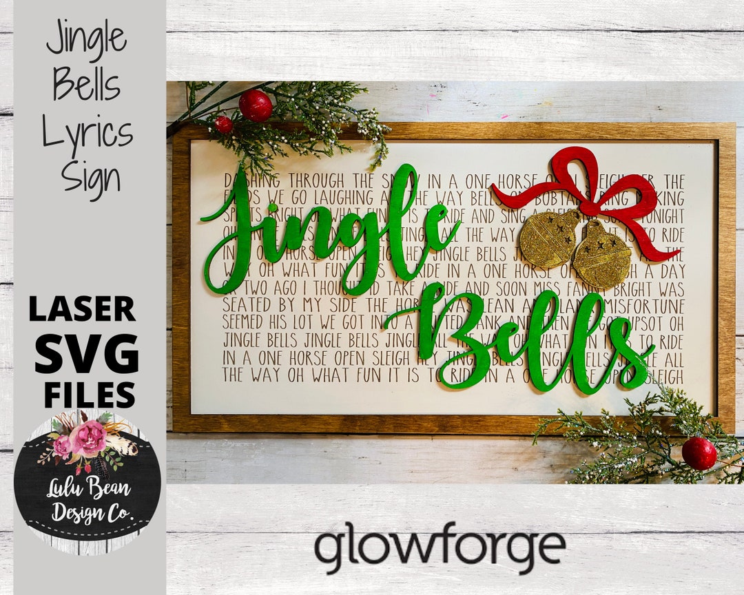 Jingle Bells Lyrics Engraved Word Sign Digital Cut File Laser Wood SVG ...