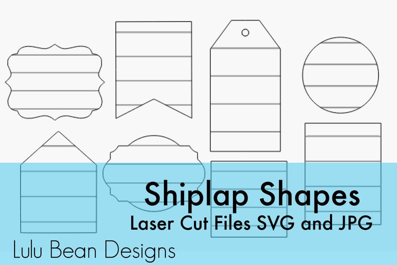 Set of Shiplap Shapes Line Farmhouse Circle Square Digital Cut File Laser Cutting svg jpg Glowforge image 1