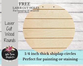 Blank Wood Round Circle Shiplap for Glowforge Laser Door Hanger Signs Nursery Name