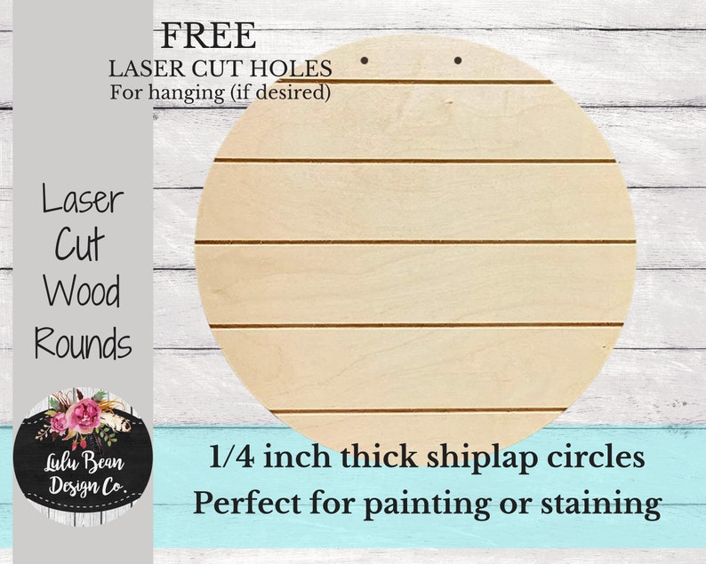 Blank Wood Round Circle Shiplap for Glowforge Laser Door image 1