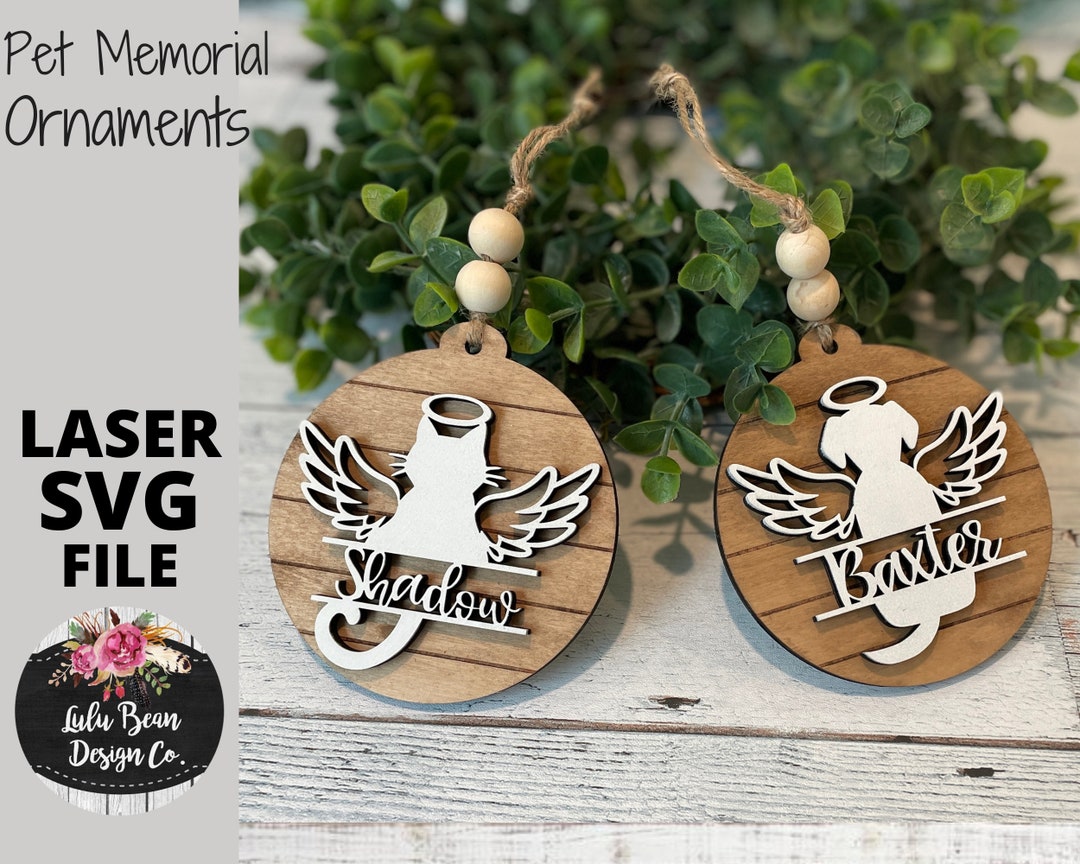 Pet Dog Cat Angel Memorial Christmas Ornament Wings Personalized Name ...